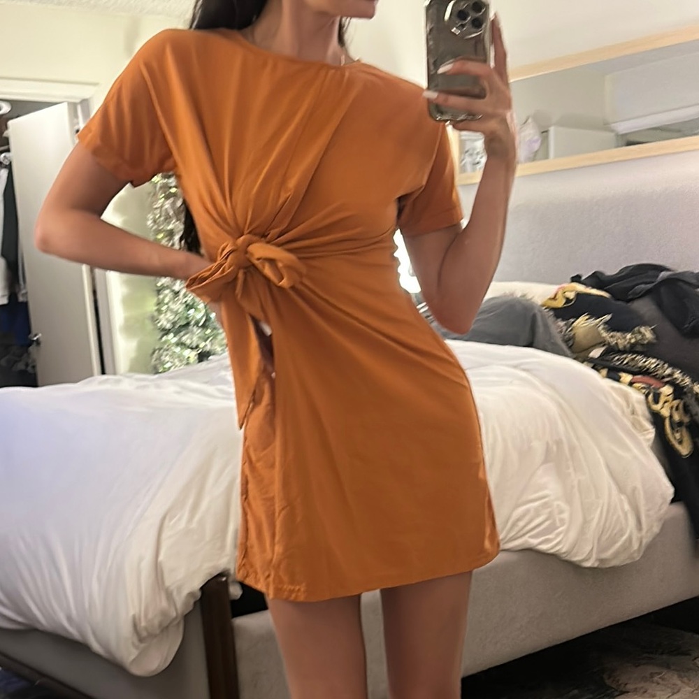 Yellow Asymmetrical Ruched Sheath Dress